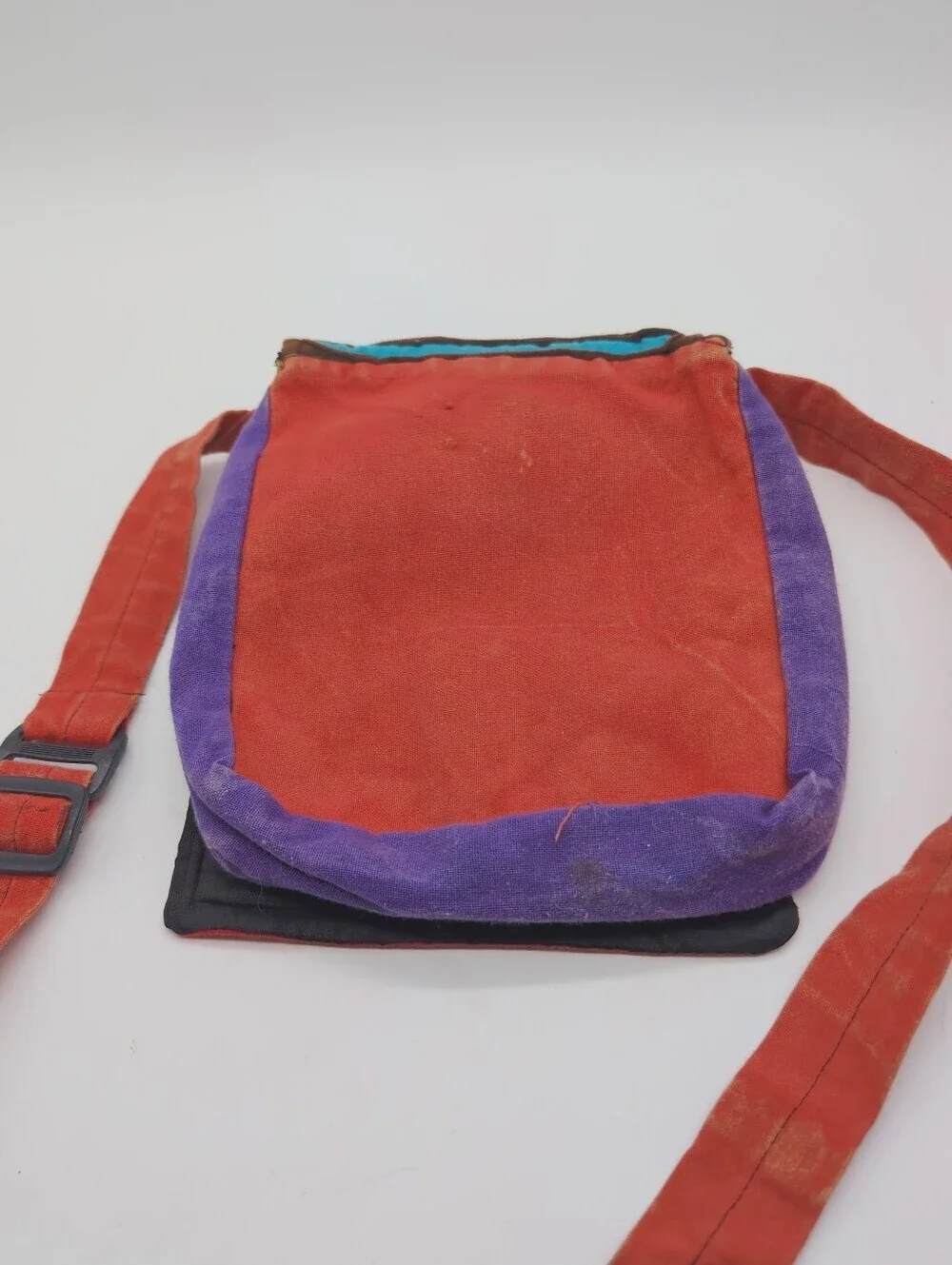 New Orleans Embroidered Distressed Colorblock Crossbody Hobo Bag